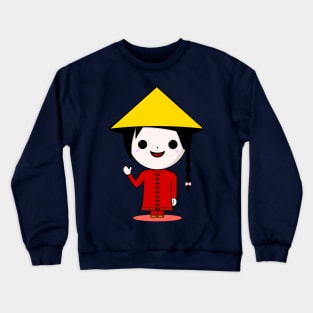 Cute Chinese Girl Kawaii style Crewneck Sweatshirt